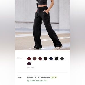 aerie Black Wide-Leg Pull-On Pants